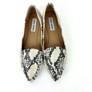 STEVE MADDEN snakeskin print loafer beige & black or dark gray - SZ 8.5